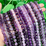 Natural Amethysts Purple Crystal Quartz Faceted Beads for Jewelry Making