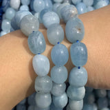 Natural Aquamarine Beads 15'' Irregular DIY Loose Beads Jewelry Making