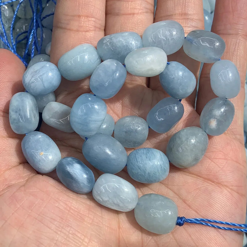 Natural Aquamarine Beads 15'' Irregular DIY Loose Beads Jewelry Making