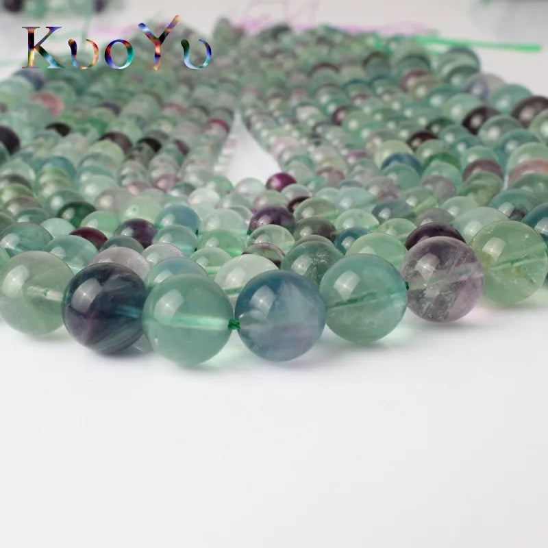 Natural Colorful Fluorite Beads Round Loose Beads 15'' 4/6/8/10MM