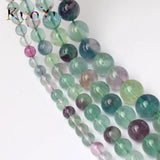 Natural Colorful Fluorite Beads Round Loose Beads 15'' 4/6/8/10MM