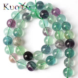 Natural Colorful Fluorite Beads Round Loose Beads 15'' 4/6/8/10MM