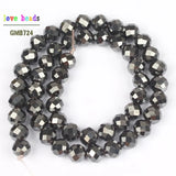 Faceted Hematite Round Loose Stone Beads 15'' 3/4/6/8/10mm