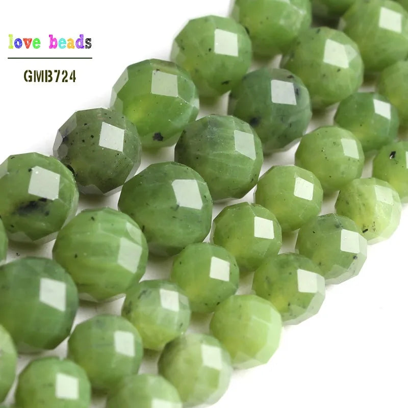 Faceted Canadian Jades Stone Round Beads 6mm 8mm