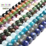 Faceted Morganite Aquamarina Apatite Stone Round Beads 7.5'' Strand