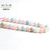Natural Faceted Morganite Stone Round Beads 7.5'' Strand 6mm 8mm