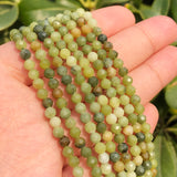 AA+ Flower Jades Faceted Beads Jewelry Making DIY 15'' 2/3/4mm