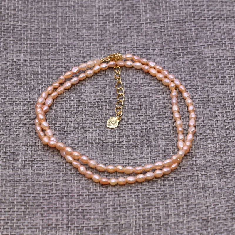 AA Freshwater Pearl Necklace Copper Choker Jewelry Wedding