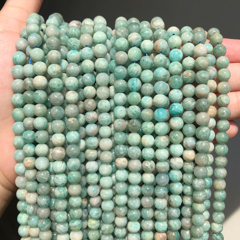 Amazonite Round Loose Beads for Jewelry Making 6-10 MM