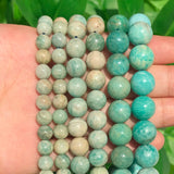 Amazonite Round Loose Beads for Jewelry Making 6-10 MM