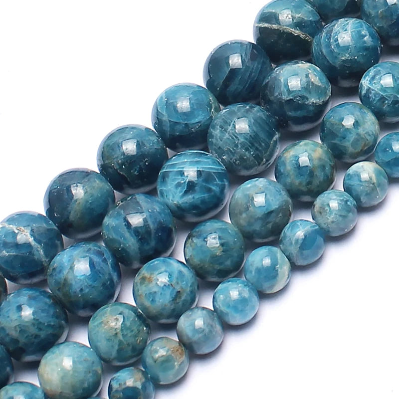 Ocean Apatite Stone Round Beads for Jewelry Making 15inches
