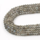 Natural Gray Labradorite Faceted Beads 15'' Tiny Stone Bead