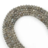 Natural Gray Labradorite Faceted Beads 15'' Tiny Stone Bead