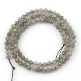 Natural Gray Labradorite Faceted Beads 15'' Tiny Stone Bead