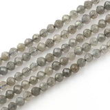 Natural Gray Labradorite Faceted Beads 15'' Tiny Stone Bead
