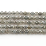 Natural Gray Labradorite Faceted Beads 15'' Tiny Stone Bead