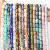 Natural Lapis Apatite Prehnite Rose Quartz Barrel Beads 6x9mm 15inch
