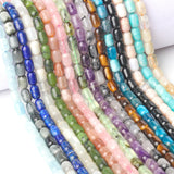 Natural Lapis Apatite Prehnite Rose Quartz Barrel Beads 6x9mm 15inch