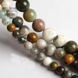 Ocean Jasper Stone Beads Round 15'' Strand for DIY Bracelet 6mm 8mm 10mm