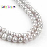 5mm Gray Freshwater Pearl Beads - DIY Jewelry Making Strand