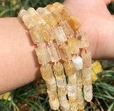 AA Citrine Quartz Cylinder Beads for DIY Jewelry Making 7.5inch