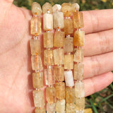 AA Citrine Quartz Cylinder Beads for DIY Jewelry Making 7.5inch