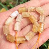 AA Citrine Quartz Cylinder Beads for DIY Jewelry Making 7.5inch