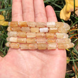 AA Citrine Quartz Cylinder Beads for DIY Jewelry Making 7.5inch