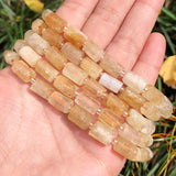AA Citrine Quartz Cylinder Beads for DIY Jewelry Making 7.5inch