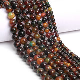 Dragon Vein Agate 6-12mm Round Spacer Beads 15''