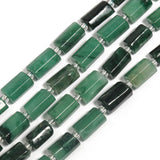 AA Green Emerald Loose Faceted Cylinder Spacer Beads