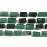 AA Green Emerald Loose Faceted Cylinder Spacer Beads