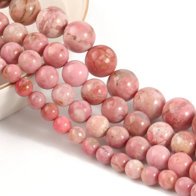 Red Rhodonite Round Spacer Beads 7.5'' 6/8/10/12mm