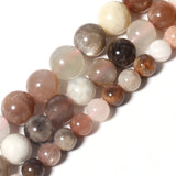 Natural Sun Stone Round Gem Beads 6-10mm