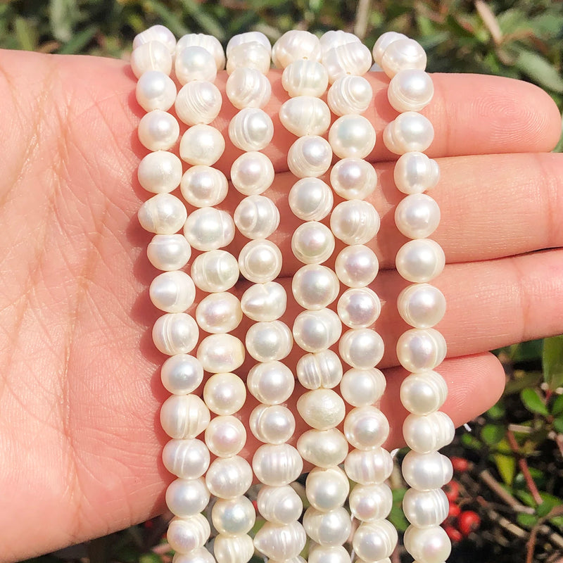 AA+ Freshwater Pearls Beads Round Cultured Pearls for Jewelry Making DIY