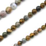 Natural Ocean Jaspers Stone Round Beads for Jewelry Making 15'' Strand
