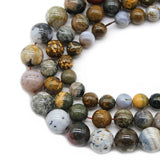 Natural Ocean Jaspers Stone Round Beads for Jewelry Making 15'' Strand