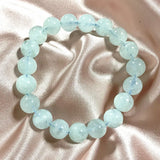 AA Nature Stone Aquamarine Round Beads Bracelet 8-12mm