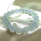 AA Nature Stone Aquamarine Round Beads Bracelet 8-12mm