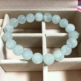 AA Nature Stone Aquamarine Round Beads Bracelet 8-12mm