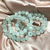 AA Nature Stone Aquamarine Round Beads Bracelet 8-12mm