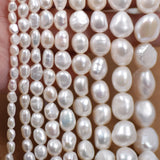 AA Strong Light Natural Pearl 3-12mm Baroque Shaped Straight Hole