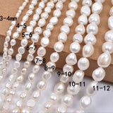 AA Strong Light Natural Pearl 3-12mm Baroque Shaped Straight Hole