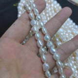 AA Strong Light Natural Pearl 3-12mm Baroque Shaped Straight Hole
