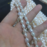 AA Strong Light Natural Pearl 3-12mm Baroque Shaped Straight Hole