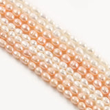 Pink Freshwater Pearls Beads Loose Oval Shape for DIY Necklace 15inch