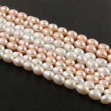 Pink Freshwater Pearls Beads Loose Oval Shape for DIY Necklace 15inch