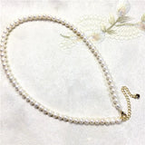 Freshwater Pearl 5-6mm Round Choker Necklace Nature Beads