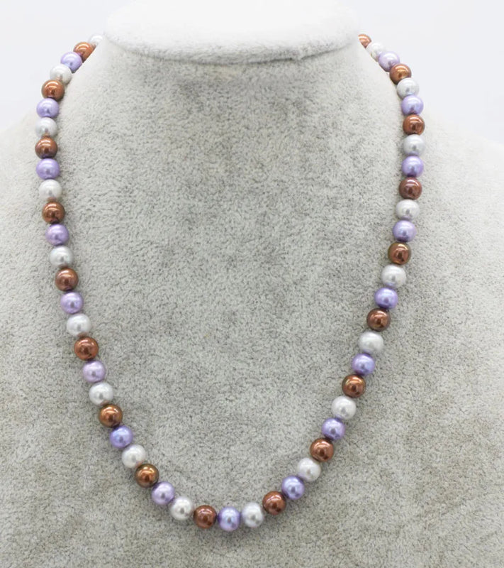 Freshwater Pearl 7-8mm Necklace 18" Multicolor Beads