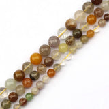AA Natural Rutilated Quartz Hair Crystal Stone Beads 15 Inches